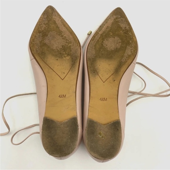 HALOGEN Owen Blush Pink Pointy Toe Leather Lace Up Flats US 4.5M - Picture 11 of 13